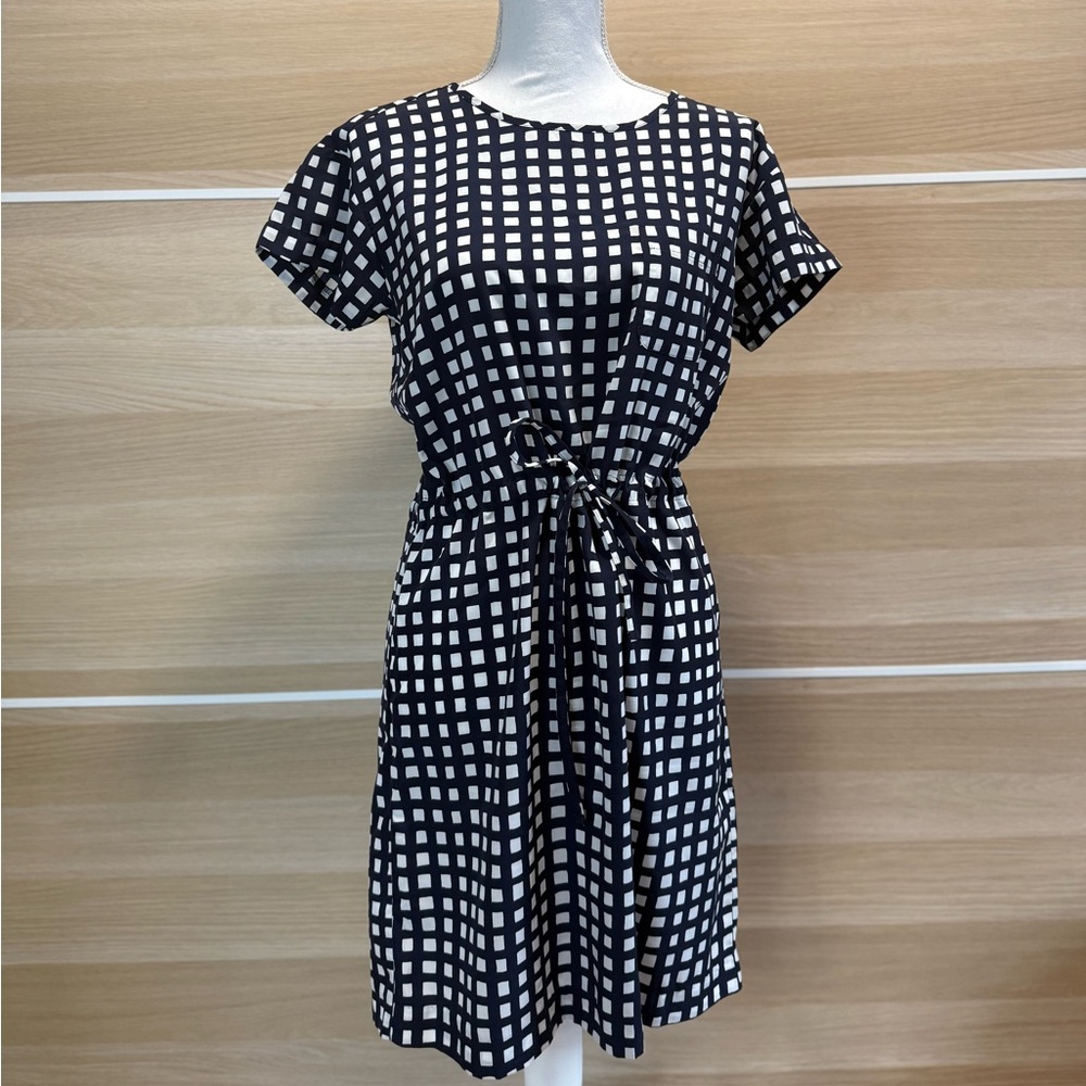 GAP Black and White Grid Midi Dress